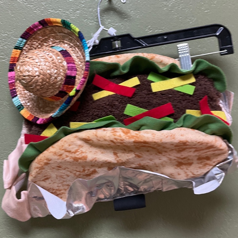 Taco Costume with Sombrero for cat or small dog